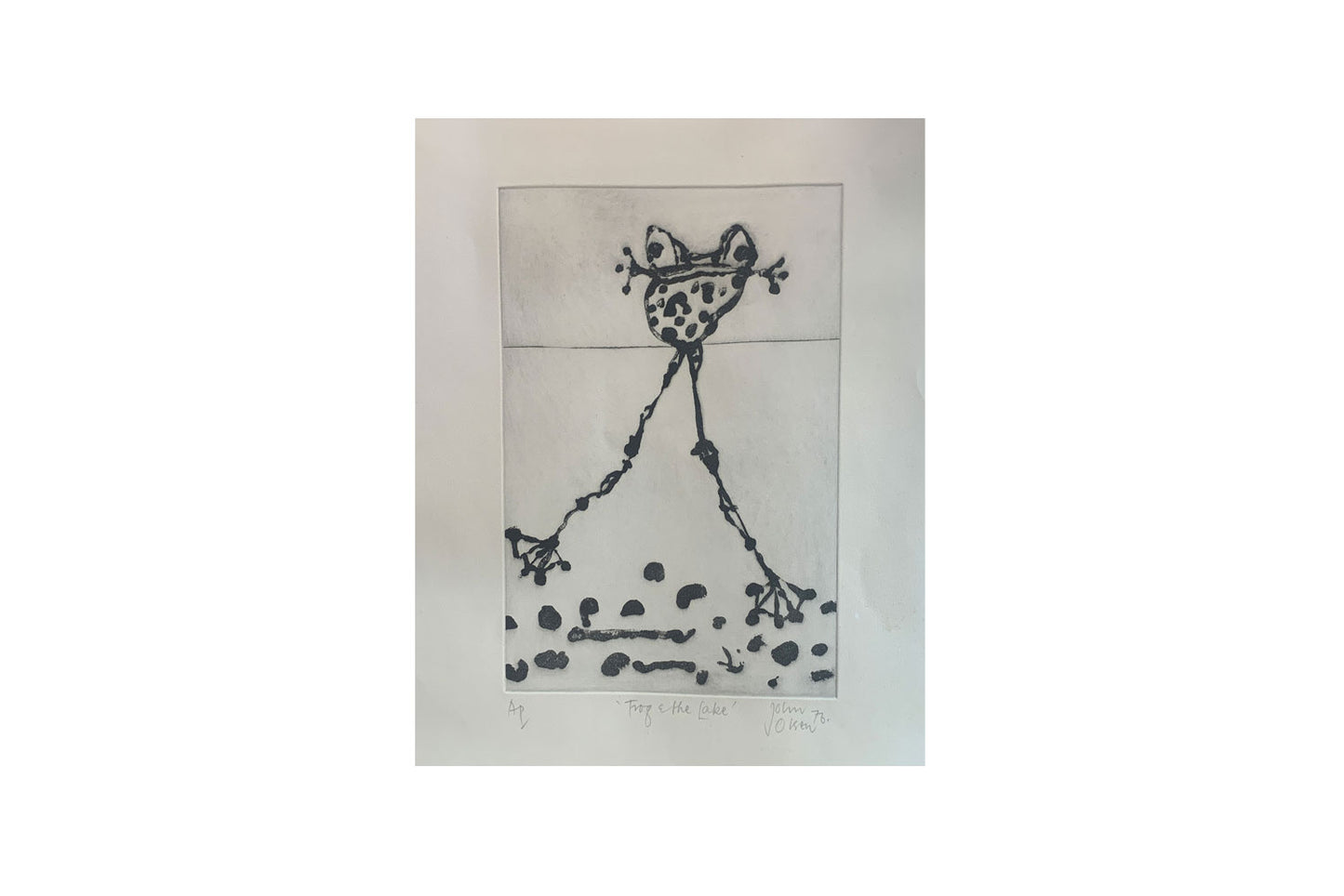 John Olsen (1928-2023) Limited Edition Signed 1976 Etching 'Frog and the Lake' 41cm x 27cm