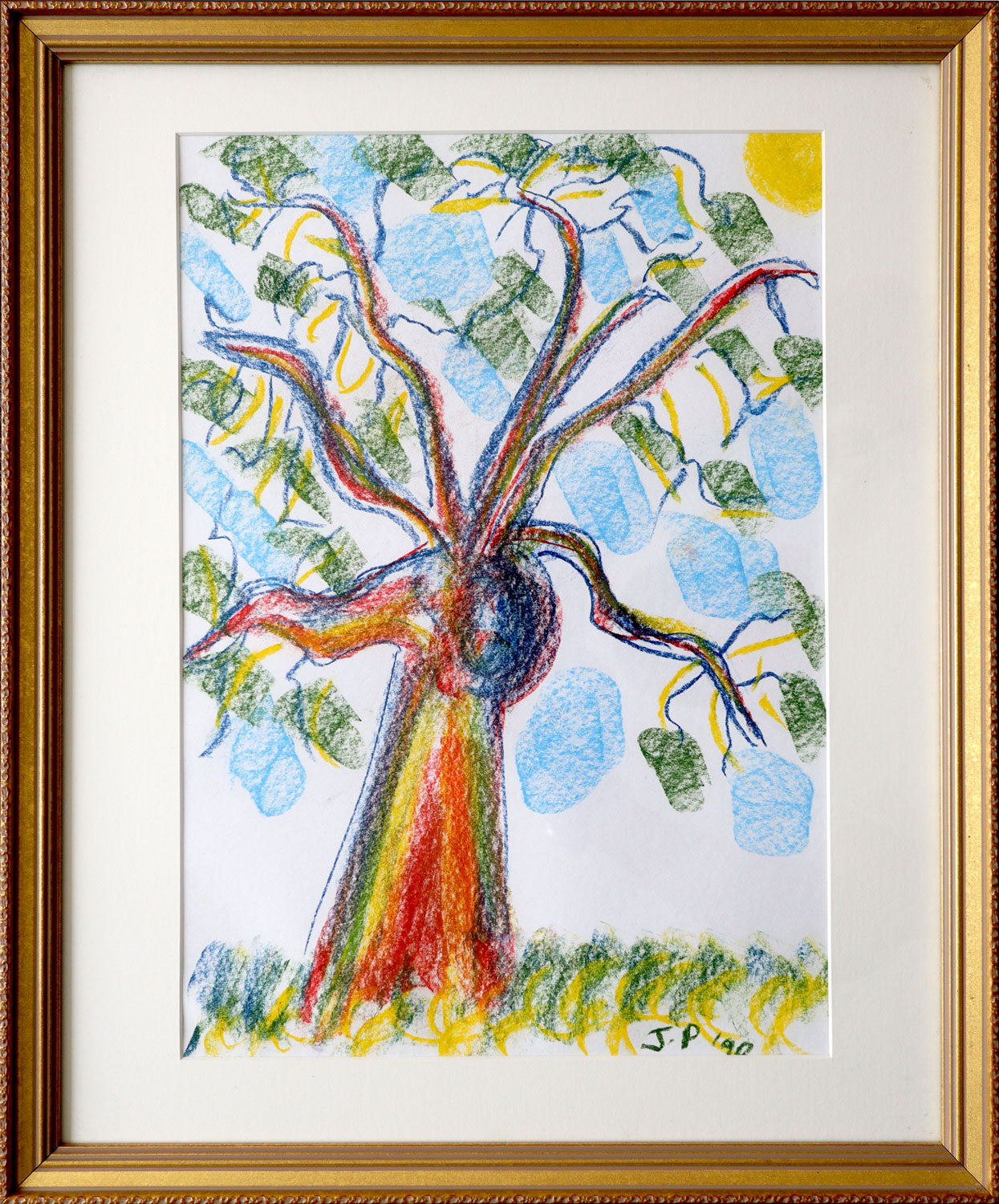 John Perceval (1923-2000) Large Original Crayon Drawing on Paper 40cm x 27.5cm