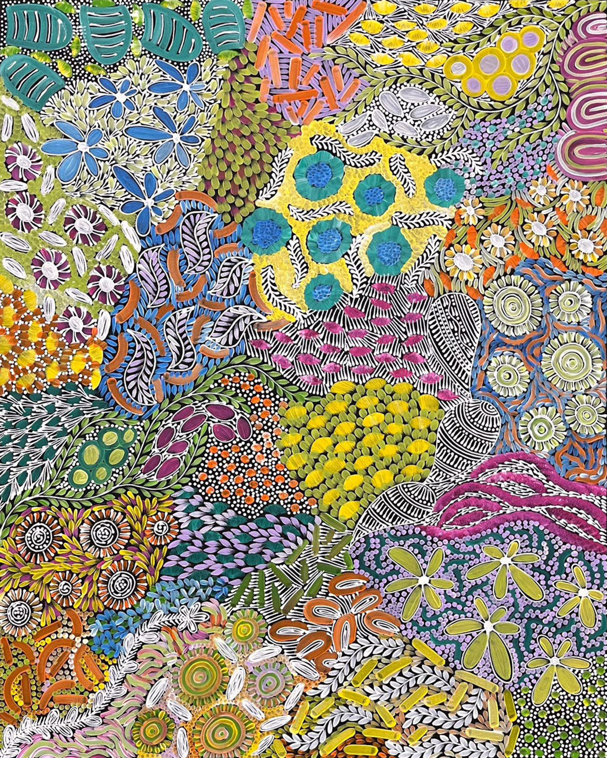 Karen Bird Ngale (b.1984) Large Original Aboriginal Painting on Canvas 'My Country' 122.5cm x 96.5cm