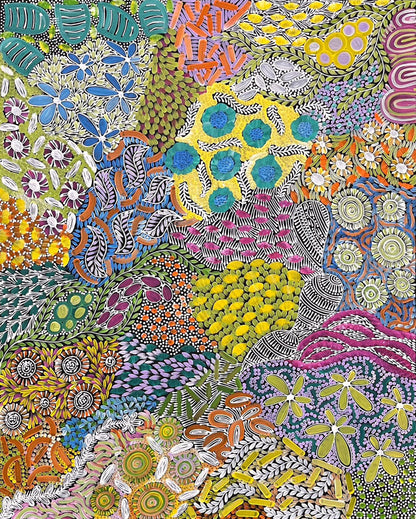 Karen Bird Ngale (b.1984) Large Original Aboriginal Painting on Canvas 'My Country' 122.5cm x 96.5cm