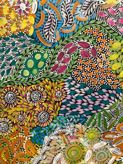 Karen Bird Ngale (b.1984) Large Original Aboriginal Painting on Canvas 'My Country' 122.5cm x 96.5cm