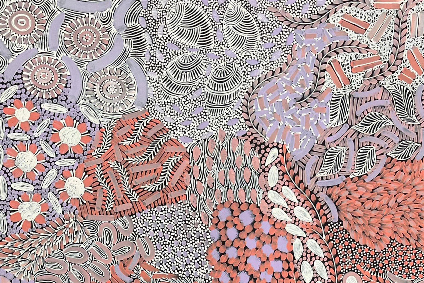 Karen Bird Ngale (b.1984) Large Original Aboriginal Painting on Canvas 'My Country' 98cm x 107cm