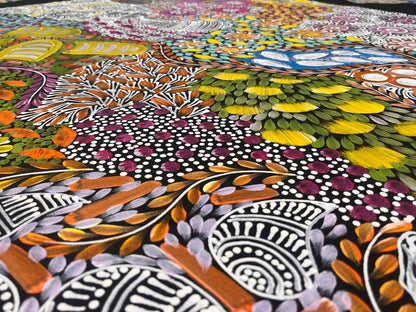 Karen Bird Ngale (b.1984) Large Original Aboriginal Painting on Canvas 'My Country' 105cm x 95cm