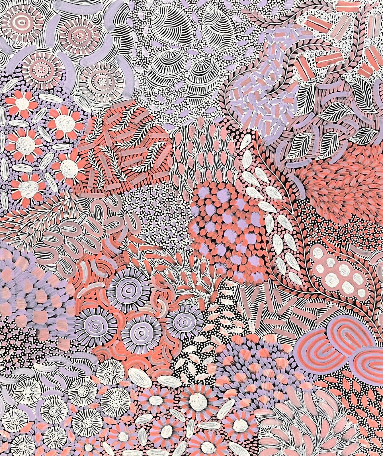 Karen Bird Ngale (b.1984) Large Original Aboriginal Painting on Canvas 'My Country' 98cm x 107cm