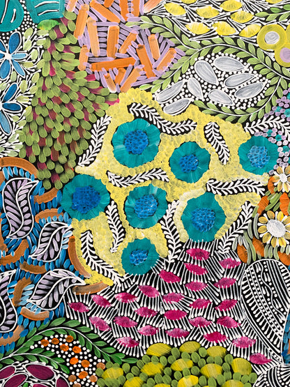 Karen Bird Ngale (b.1984) Large Original Aboriginal Painting on Canvas 'My Country' 122.5cm x 96.5cm