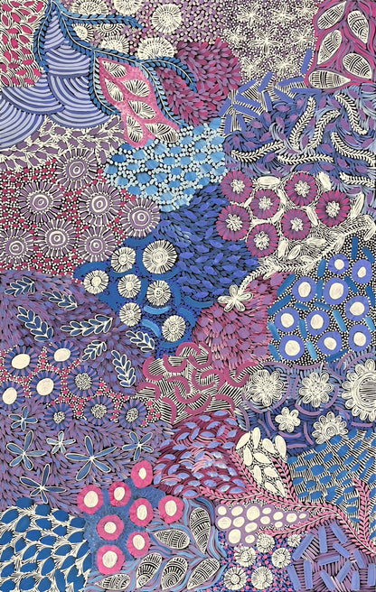 Karen Bird Ngale (b.1984) XLarge Original Aboriginal Painting on Canvas 'My Country' 153cm x 96.5cm