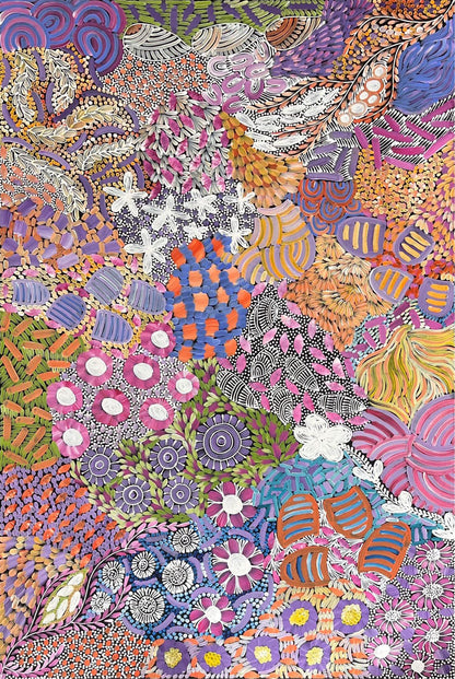 Karen Bird Ngale (b.1984) XLarge Original Aboriginal Painting on Canvas 'My Country' 148cm x 96.5cm