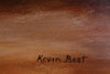 Kevin Best (1932-2012) - Large Original Oil Painting on Canvas 'A Quiet Cuppa' 40cm x 50cm