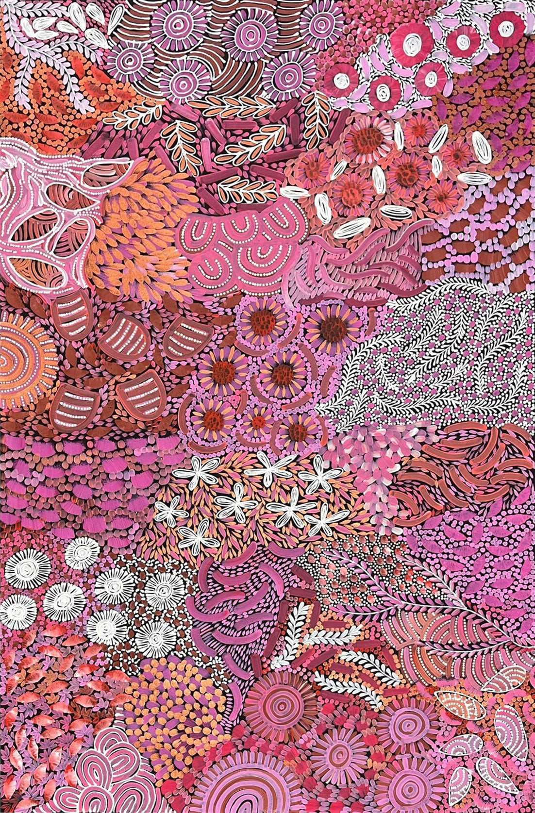 Karen Bird Ngale (b.1984) XLarge Original Aboriginal Painting on Canvas 'My Country' 151cm x 98cm