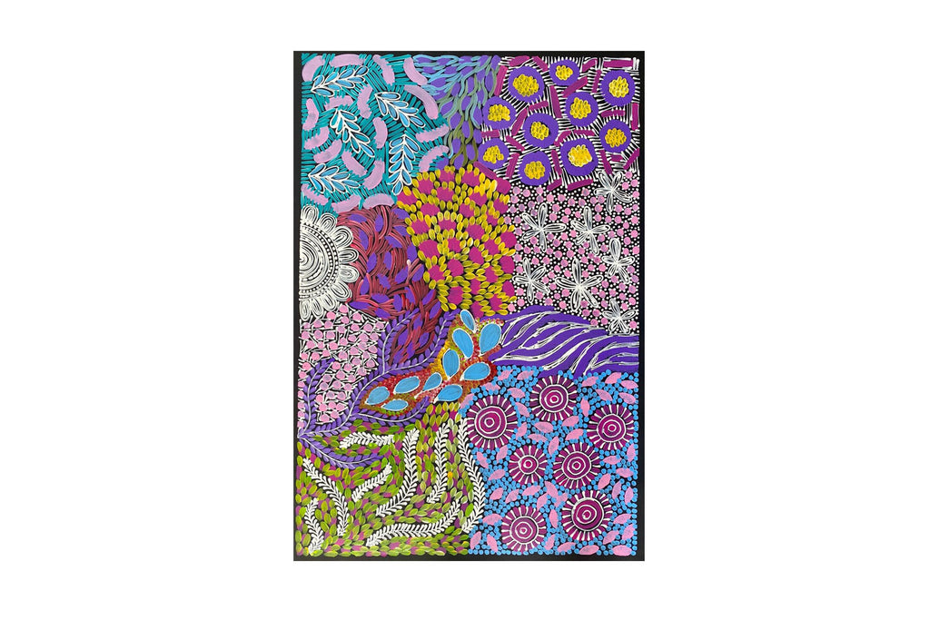 Karen Bird Ngale (b.1984) Large Original Aboriginal Painting on Canvas 'Alpar' 90.5cm x 61cm