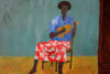 Ken Done (b.1940) Large Original Acrylic Painting 'Islander with Ukulele' 32cm x 38.5cm