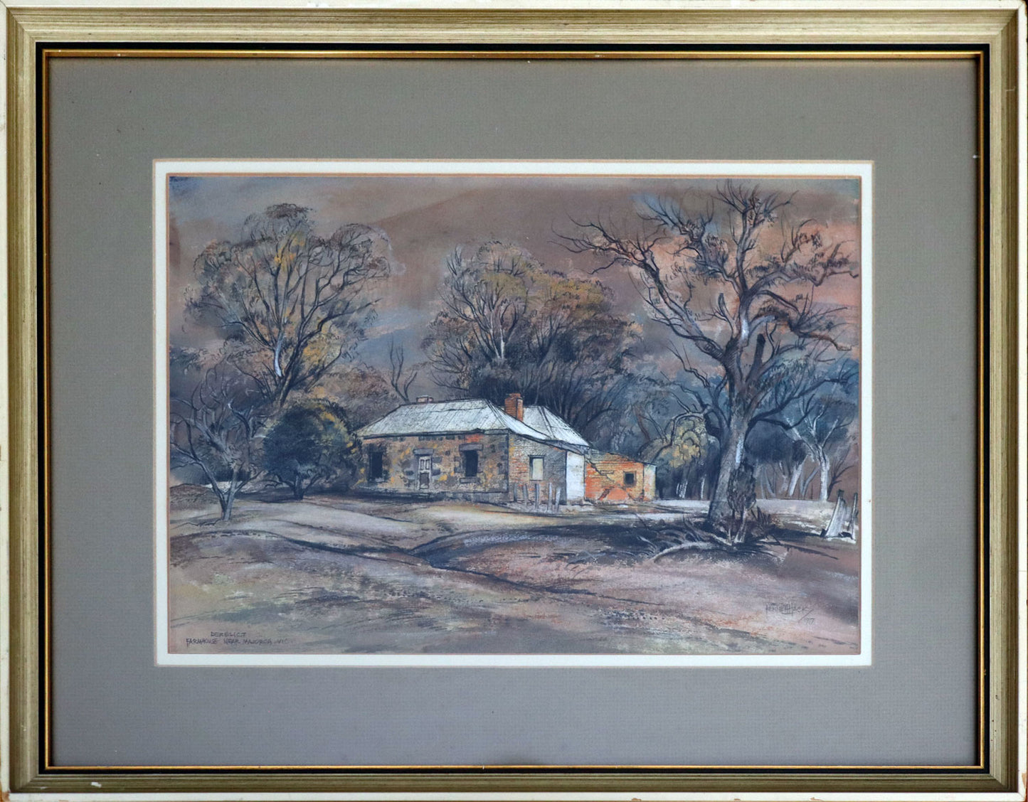 Kenneth Jack (1924-2006) Original Watercolour Painting 'Derelict Farmhouse' 27cm x 38.5cm