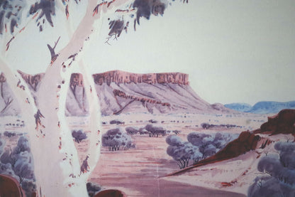 Keith Namatjira, Hermannsburg (1938-1977), Ghost Gums, Watercolour on Paper 23.5cm x 33.5cm