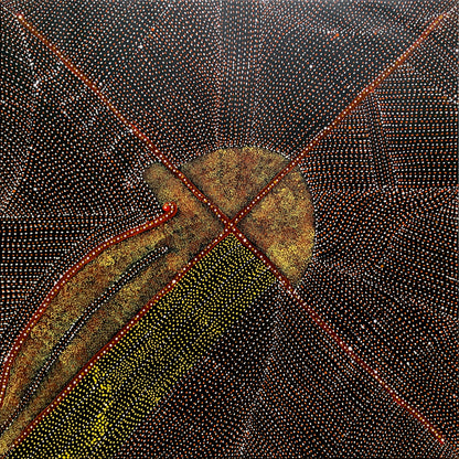 Kathleen Petyarre (C.1940-2018) Large Aboriginal Art 'Mountain Devil Lizard'  100cm x 100cm