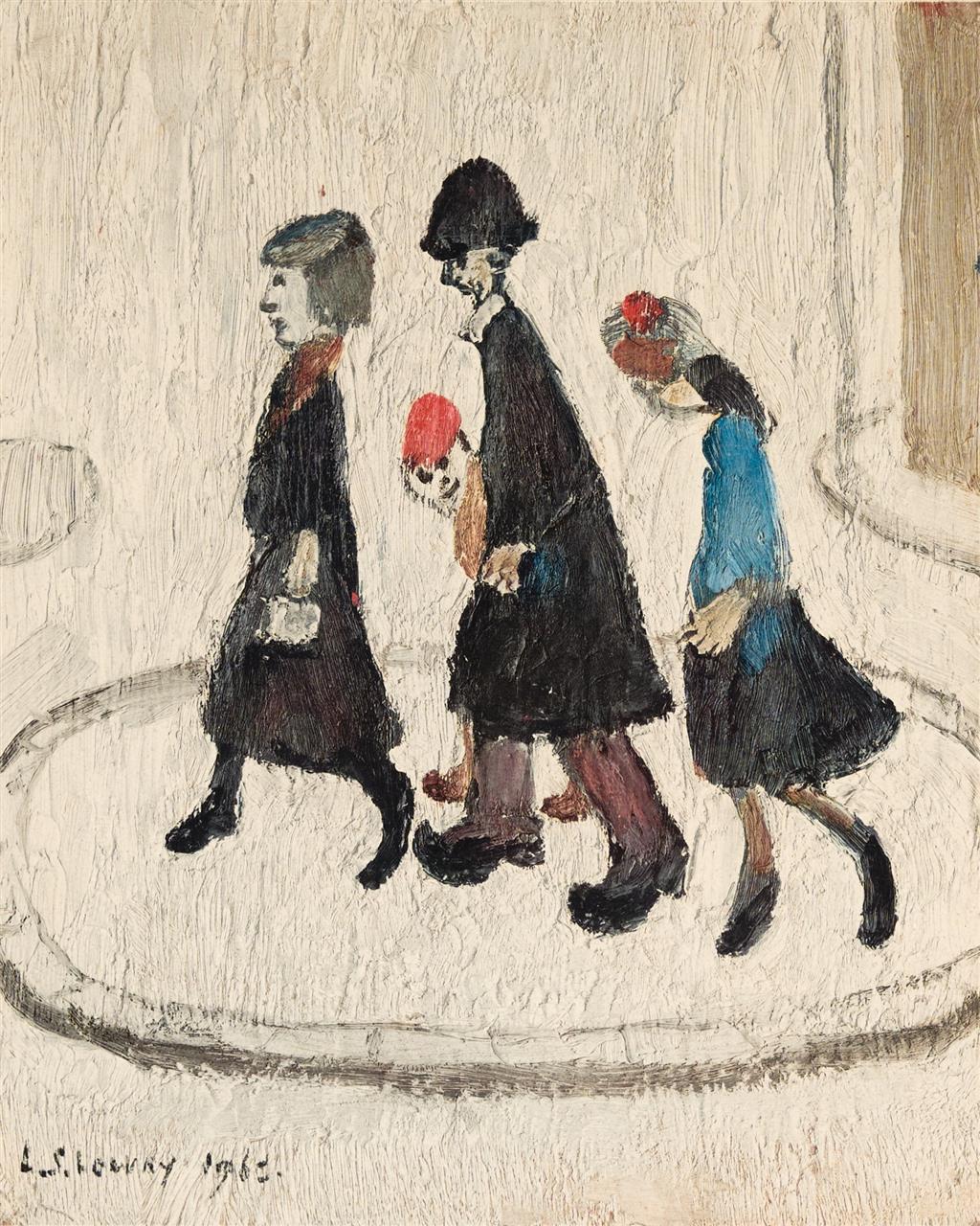 Laurence Stephen Lowry (British, 1887-1976) Rare Signed Limited Edition Print "The Family"