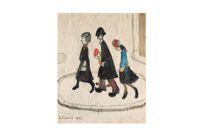 Laurence Stephen Lowry (British, 1887-1976) Rare Signed Limited Edition Print "The Family"