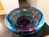 Luigi Onesto (b.1935) Murano Italy - Large Signed Sommerso Purple, Blue & Green Glass Bowl 21.5cm