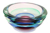 Luigi Onesto (b.1935) Murano Italy - Large Signed Sommerso Purple, Blue & Green Glass Bowl 21.5cm