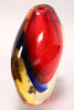 Luigi Onesto (b.1935) Murano Italy - Sommerso Red, Blue & Yellow Glass Vase 25cm