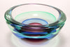 Luigi Onesto (b.1935) Murano Italy - Large Signed Sommerso Purple, Blue & Green Glass Bowl 21.5cm