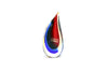 Luigi Onesto (b.1935) Murano Italy - Sommerso Red, Blue & Yellow Glass Vase 15cm