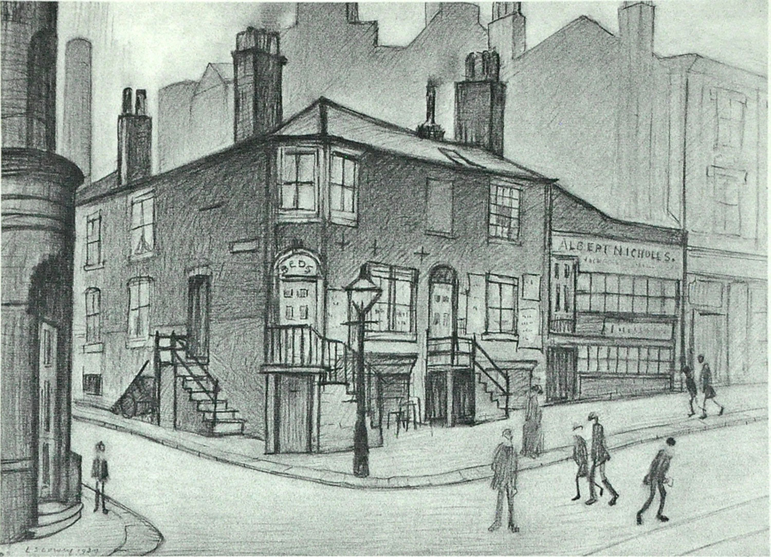 Laurence Stephen Lowry (British, 1887-1976) - Signed Limited Edition Lithograph "Great Ancoats Street, London"