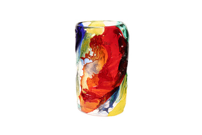 Michele Onesto for Vetreria Oball Murano, Italy - Large Textured Multi-Coloured Glass Vase 36cm