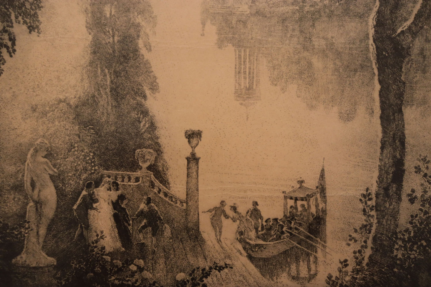 Norman Lindsay (1879-1969) Rare Large Original Signed Etching 'Lands of Afternoon' 1923