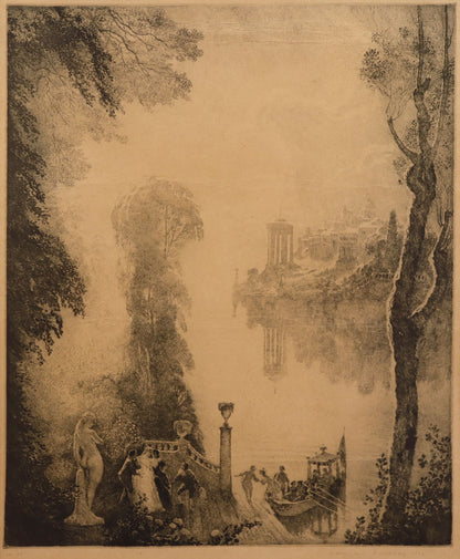 Norman Lindsay (1879-1969) Rare Large Original Signed Etching 'Lands of Afternoon' 1923