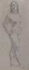 Norman Lindsay (1879-1969) Original Signed Pencil Drawing on Paper - 31cm x 13cm