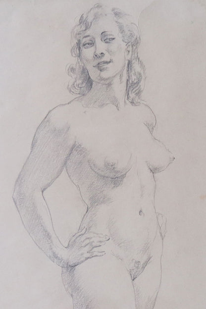 Norman Lindsay (1879-1969) Original Signed Pencil Drawing on Paper - 31cm x 13cm