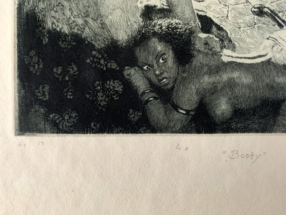 Norman Lindsay (1879-1969) Rare 1937 Limited Edition Original Signed Etching 'Booty' 25.3cm x 20.5cm