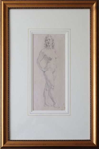 Norman Lindsay (1879-1969) Original Signed Pencil Drawing on Paper - 31cm x 13cm