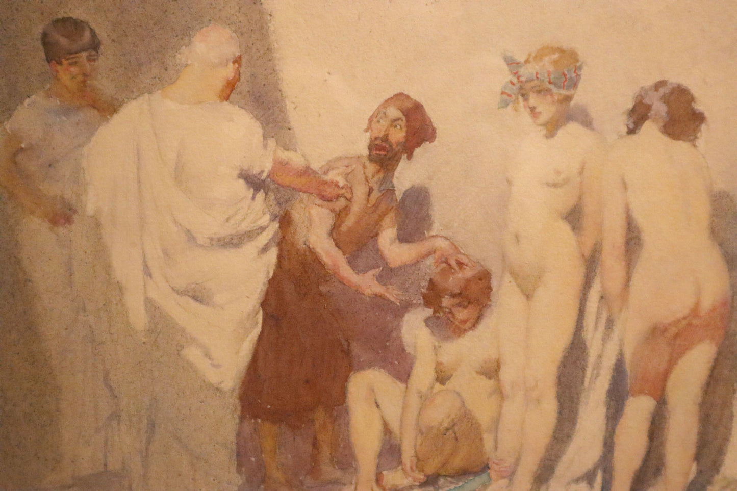 Norman Lindsay (1879-1969) - Original Signed Watercolour Painting 'The Slave Market' 1916