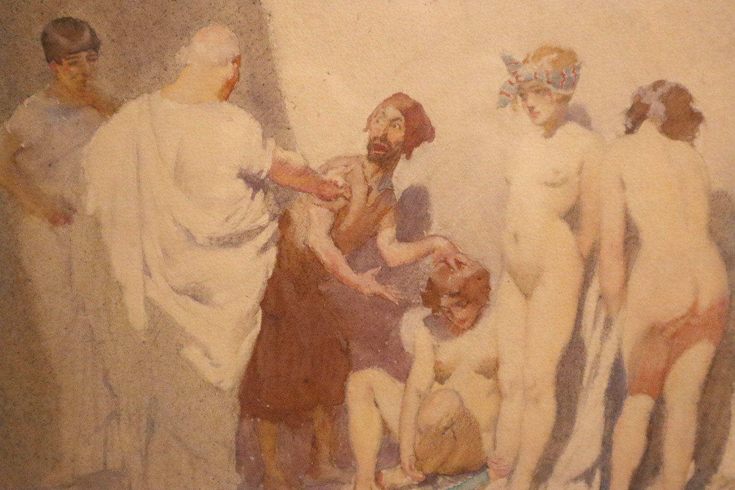 Norman Lindsay (1879-1969) - Original Signed Watercolour Painting 'The Slave Market' 1916