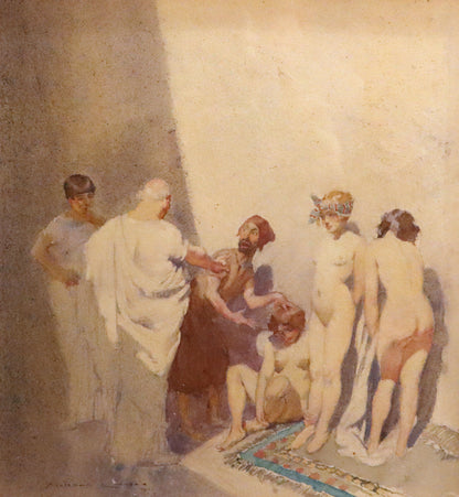 Norman Lindsay (1879-1969) - Original Signed Watercolour Painting 'The Slave Market' 1916