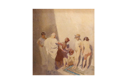 Norman Lindsay (1879-1969) - Original Signed Watercolour Painting 'The Slave Market' 1916