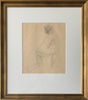 Norman Lindsay (1879-1969) - Large Original Signed Pencil Drawing 'Kneeling Nude' 32cm x 27.5cm