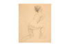 Norman Lindsay (1879-1969) - Large Original Signed Pencil Drawing 'Kneeling Nude' 32cm x 27.5cm