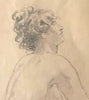 Norman Lindsay (1879-1969) - Large Original Signed Pencil Drawing 'Kneeling Nude' 32cm x 27.5cm