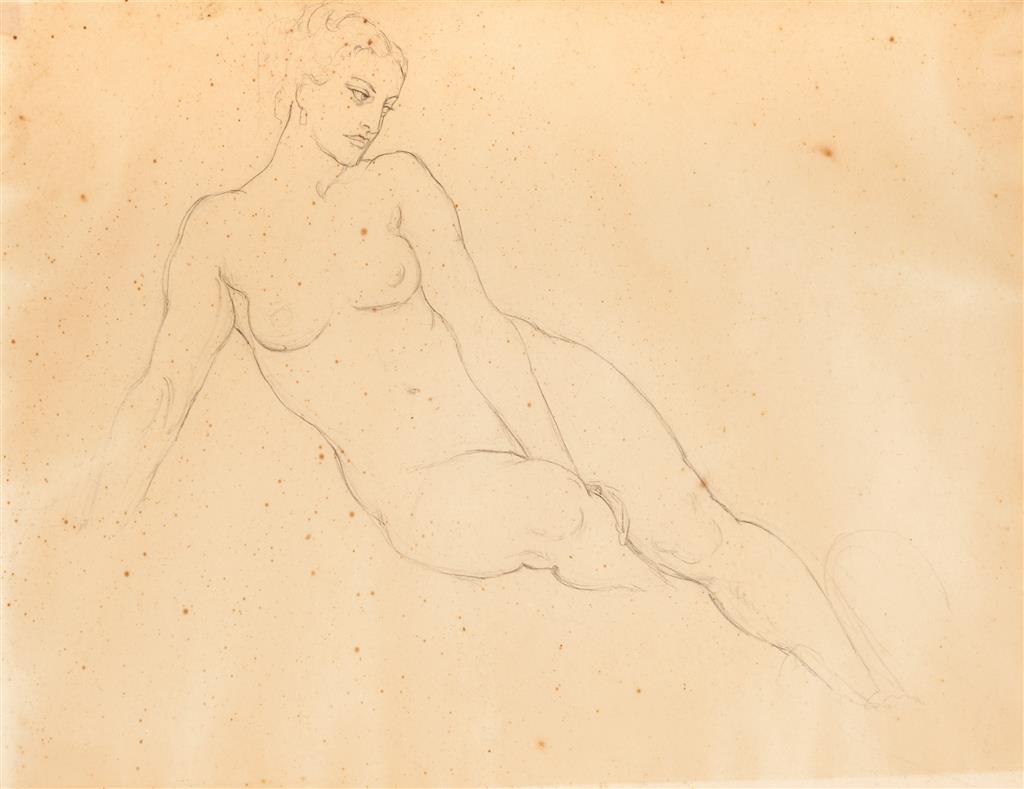 Norman Lindsay (1879-1969) - Large Original Pencil Drawing on Paper 26.5cm x 35cm COA