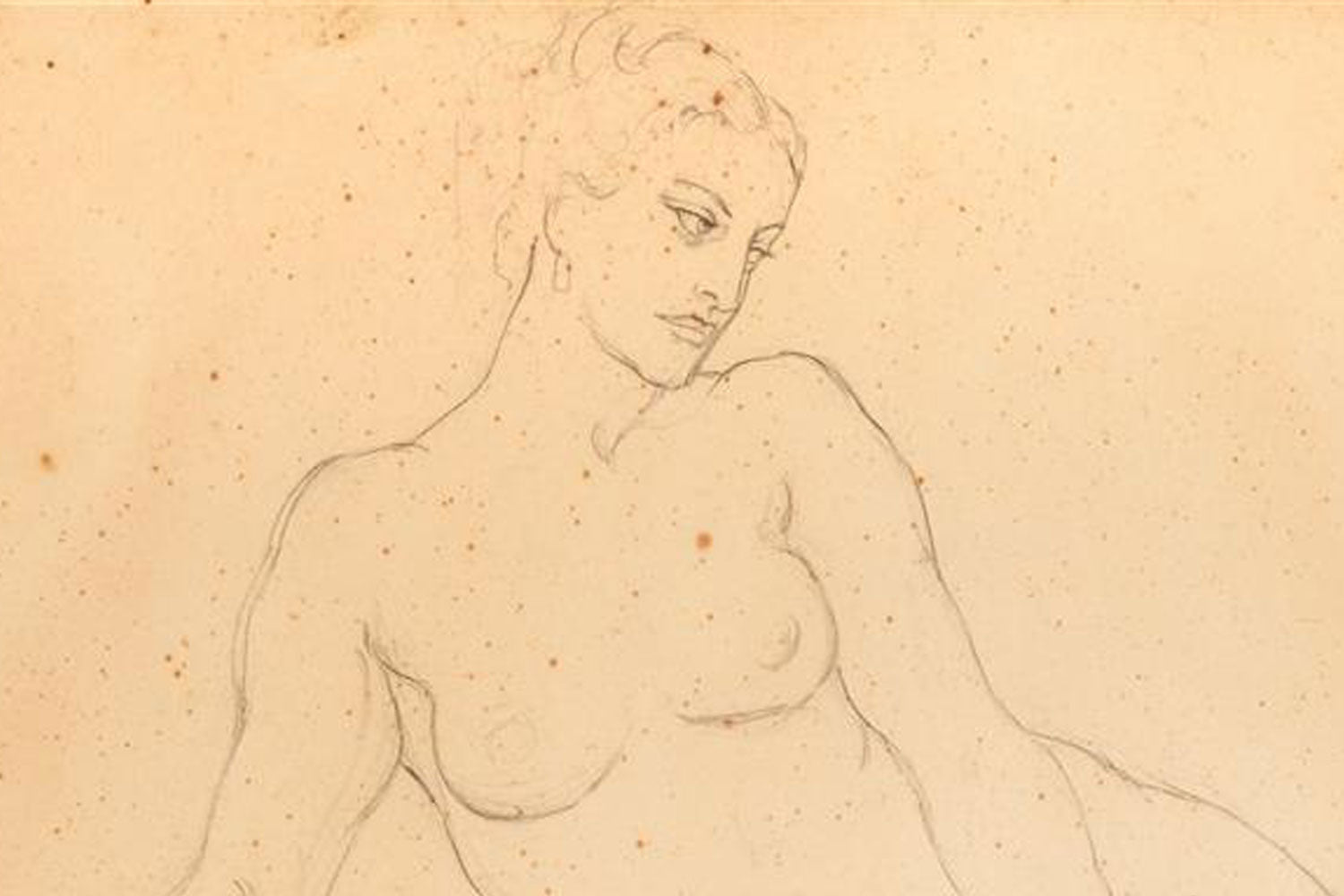 Norman Lindsay (1879-1969) - Large Original Pencil Drawing on Paper 26.5cm x 35cm COA