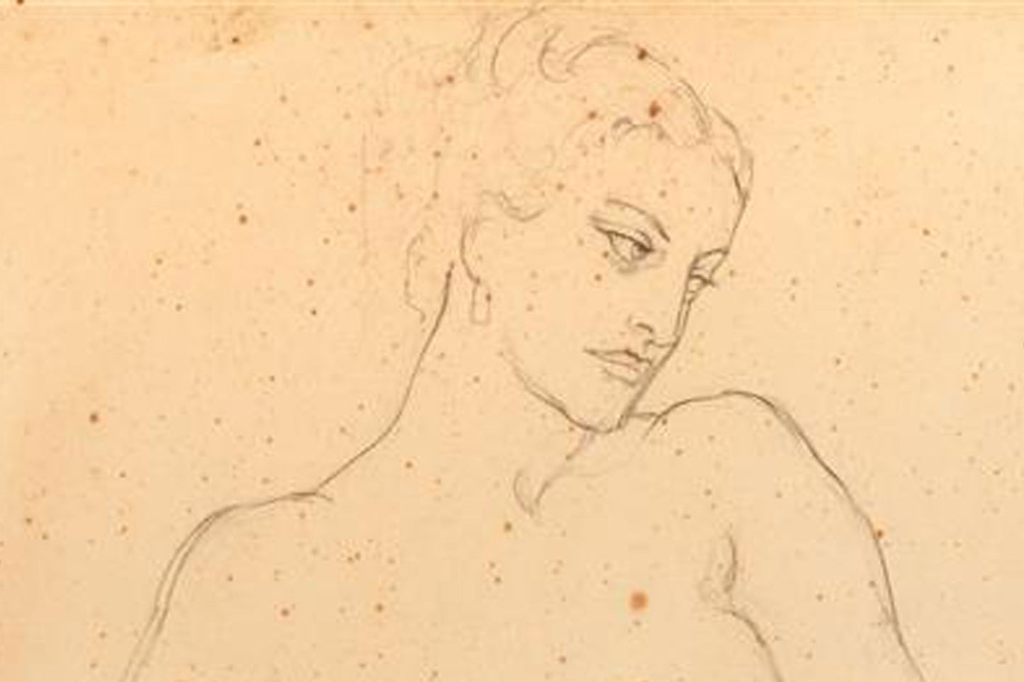 Norman Lindsay (1879-1969) - Large Original Pencil Drawing on Paper 26.5cm x 35cm COA