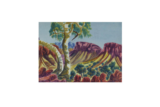 Otto Pareroultja (1914-1993)  Original Watercolour Painting 'MacDonnell Ranges' 26cm x 36cm