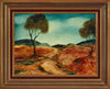 Pro Hart (1928-2006) Large Original Oil Painting On Board 'Parched Landscape"  26.5cm x 35.5cm