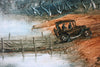 Pro Hart (1928-2006) Original Oil Painting On Board 'The Car'  21.5cm x 26.5cm