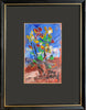 Pro Hart (1928-2006) - Original Oil Painting On Board 'Flowers' - 18cm x 11cm