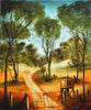 Pro Hart (1928-2006) - XLarge Original Oil Painting 'The Farm Gate' 60cm x 50cm