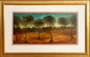 Pro Hart (1928-2006) Large Original Oil Painting "Outback Landscape" 29cm x 59cm