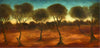 Pro Hart (1928-2006) Large Original Oil Painting "Outback Landscape" 29cm x 59cm